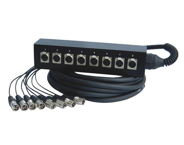 cabo multicore poweracoustics 2151 8vias 6mts 8xlrm8xlrf stagebox 1 922